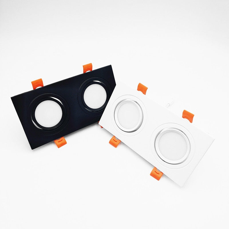 Anti-glare Double Square Dimmable LED Downlight COB Recessed LED Ceiling Lamp Spot Light 20w 24W 30W AC85-265V Indoor Lighting