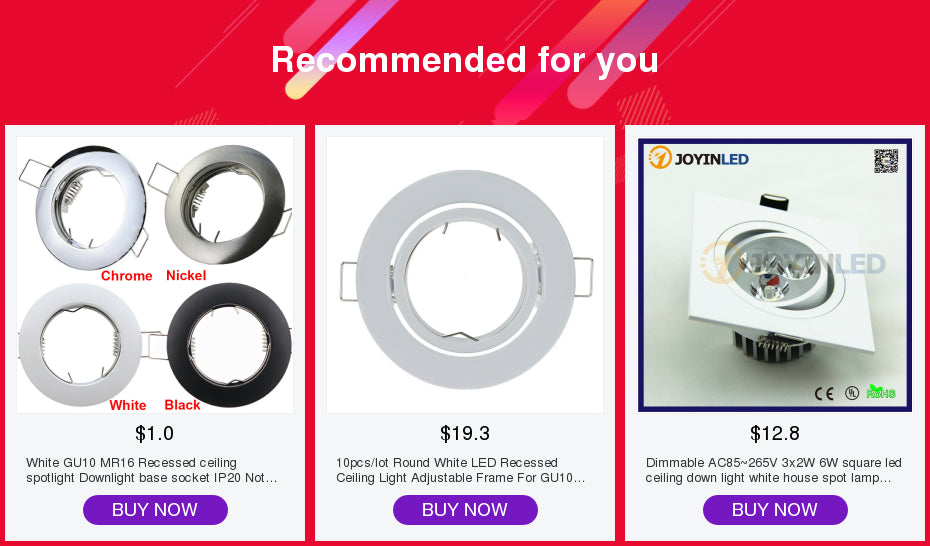 GU10 MR16 Fitting White Spot Light Shower Recessed Kit Downlight Frame Bathroom IP65 Round