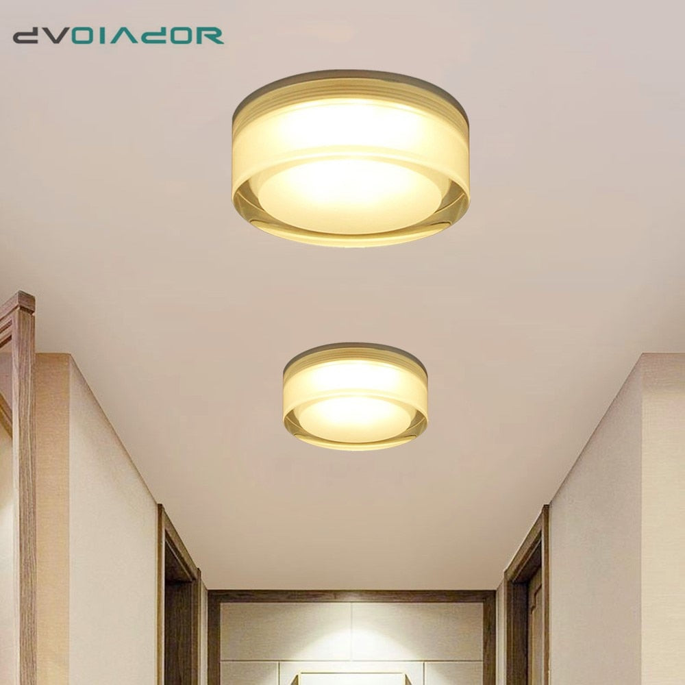 DVOLADOR Square/Round 12W/10W/5W LED Crystal Downlight LED Ceiling Spot Light Warm White/White LED Recessed Lamp for Home Decor