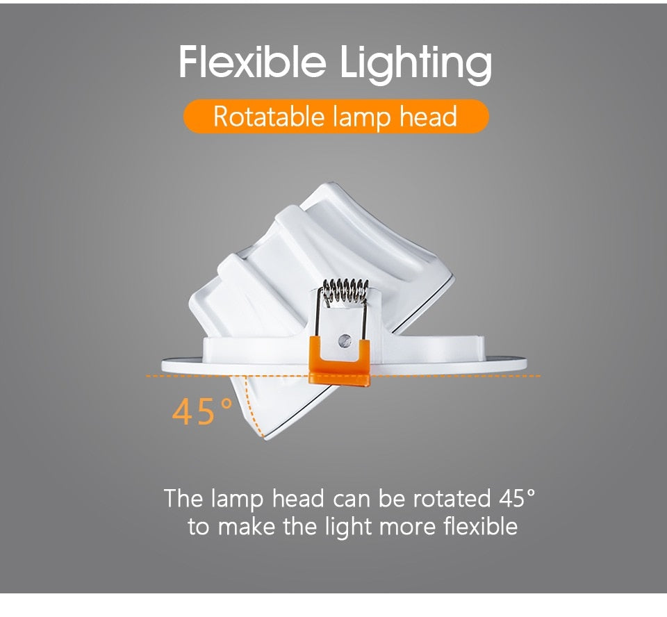 Recessed Downlight LED Ceiling Lamp 7W 12W 20W 220V Led Spotlights Track Light Built-In Lamps Indoor Lighting For Living Room