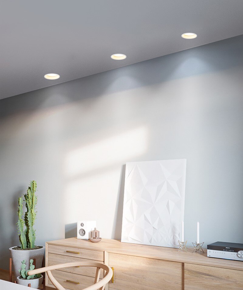 Round recessed downlight dimming 5W 7W 9W 12W 15W 18W LED ceiling spotlight, home lighting AC85-265V