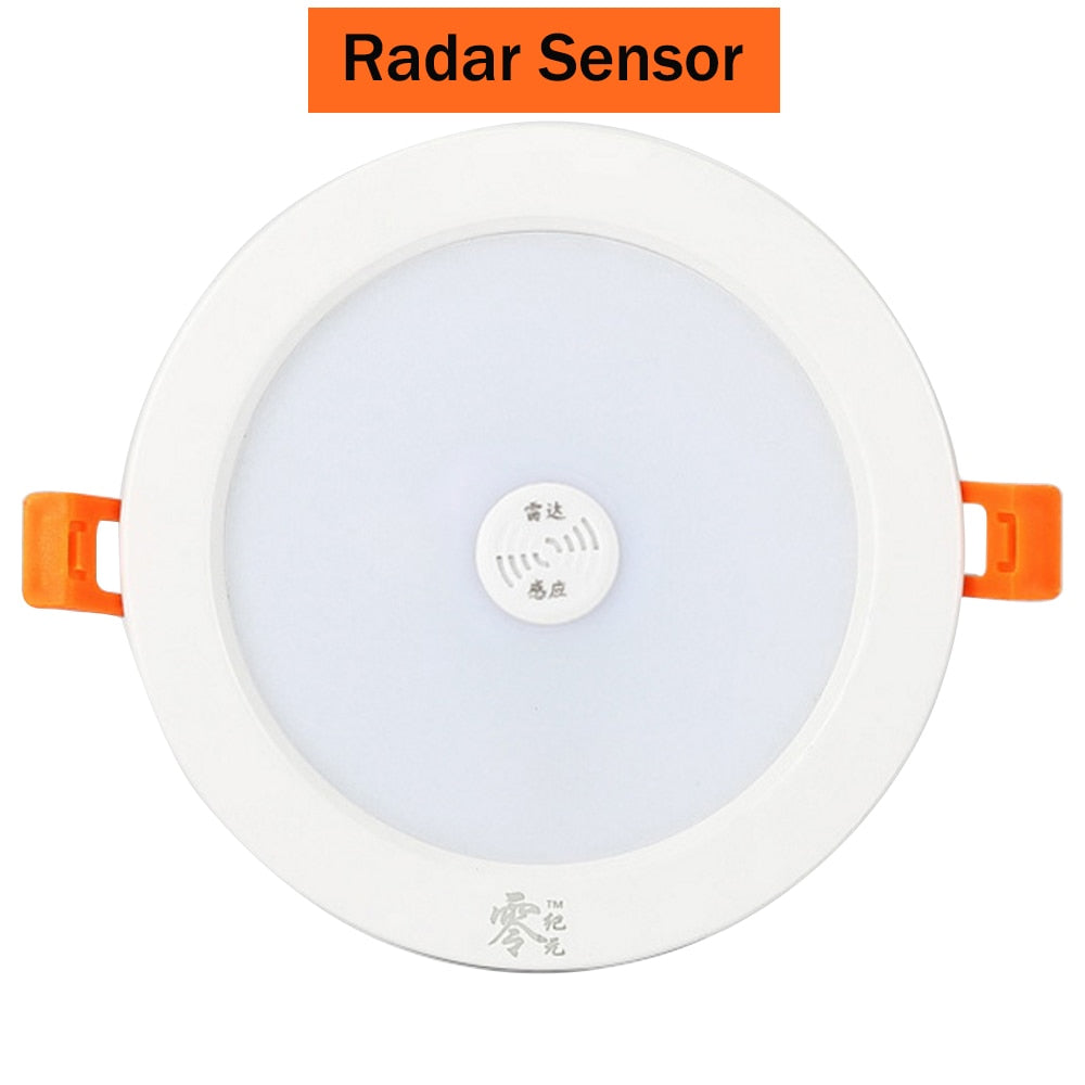 PIR Motion Sensor LED Downlight Voice Control LED Recessed Ceiling Light 3W 5W 9W 18W 220V Radar Induction Round Spotlight Decor