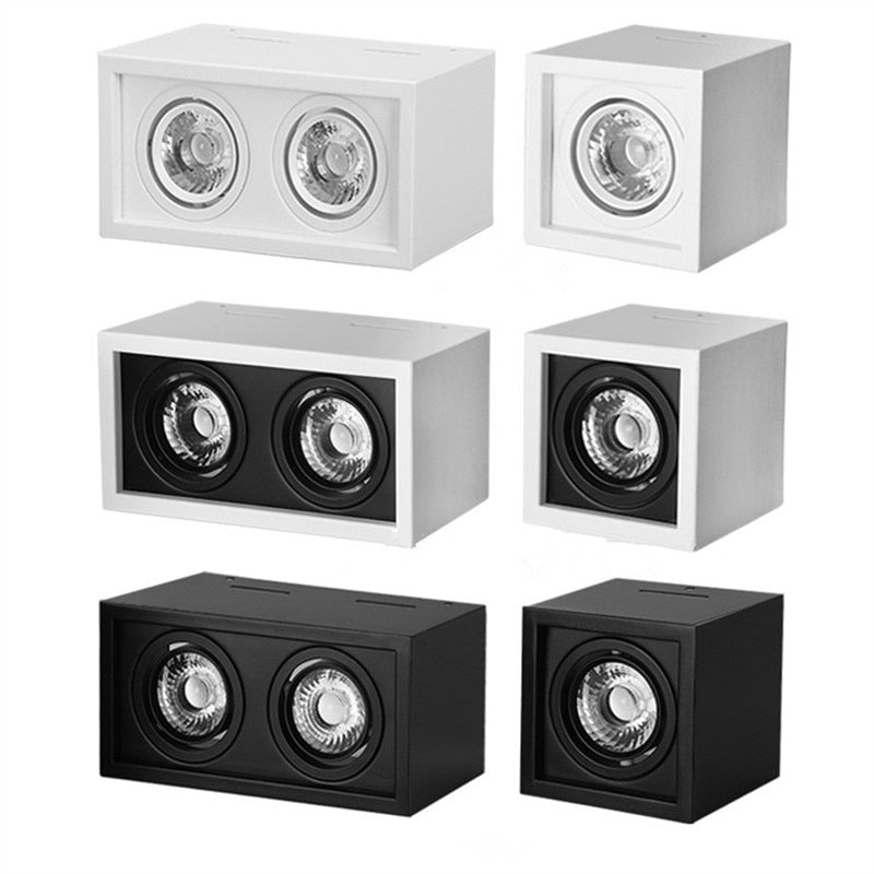 Dimmable LED Ceiling Spotlight Epistar Chip AC85-265V 10W 20W Aluminum Surface Mounted Downlight COB Background Lamps+Led Drive