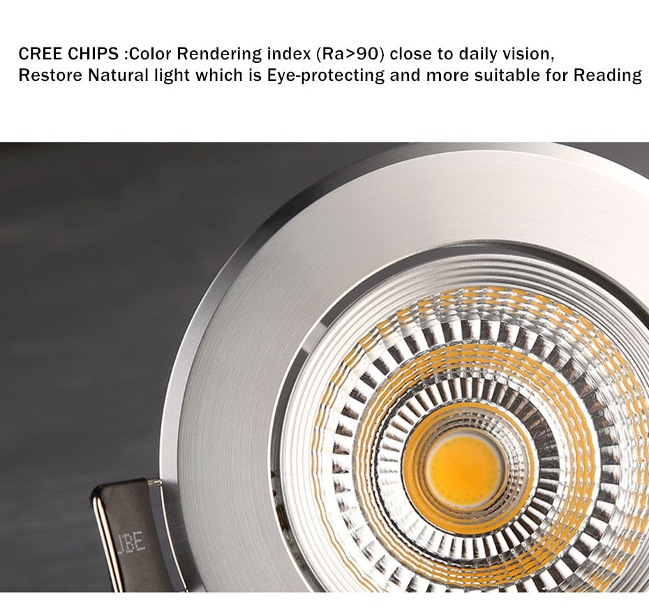 LED Downlight Dimmable 5W 12W 15W Recessed in LED Ceiling Downlight Light AC85-265V LED Downlight Ceiling Recessed Spot Light