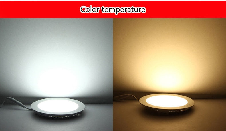 Ultra Thin Led Panel Downlight 3w 6w 9w 12w 15w 18w LED Round Ceiling Light Built-in AC85-265V LED Panel Light SMD2835