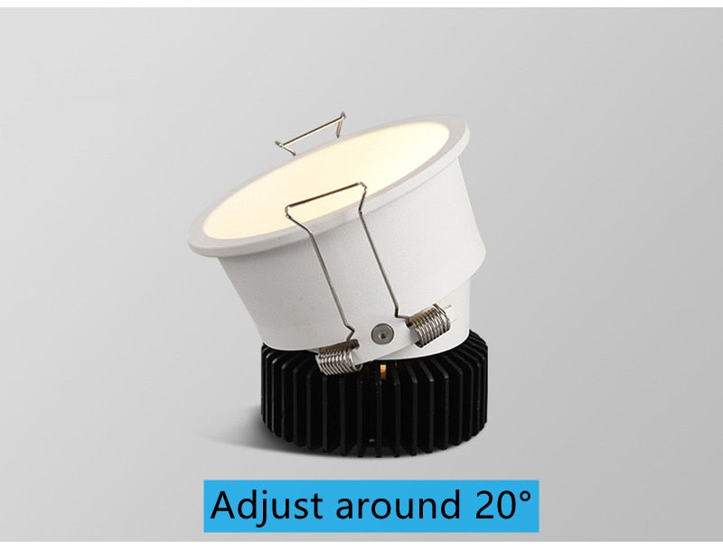 Round Recessed Ceiling Spotlight Dimmable 110V 220V LED COB Downlight With Drive 7W 12W 20W 24W 38° Lamp For Indoor Lighting