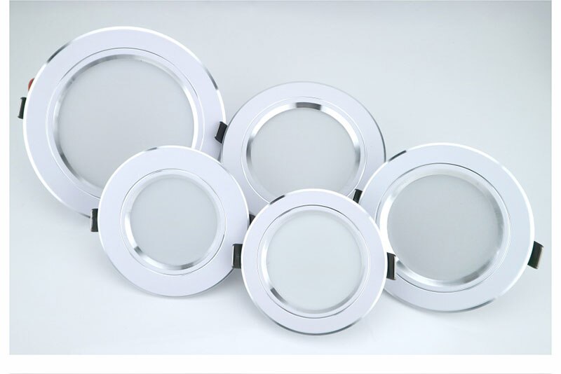 Spot Led Downlights 3W 5W 9W 12W 15W 18W Downlight AC 220V Gold Silver White Ultra Thin Aluminum Round Recessed Led Panel Lights