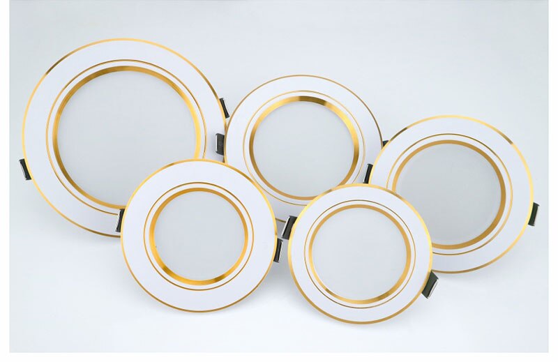 Spot Led Downlights 3W 5W 9W 12W 15W 18W Downlight AC 220V Gold Silver White Ultra Thin Aluminum Round Recessed Led Panel Lights