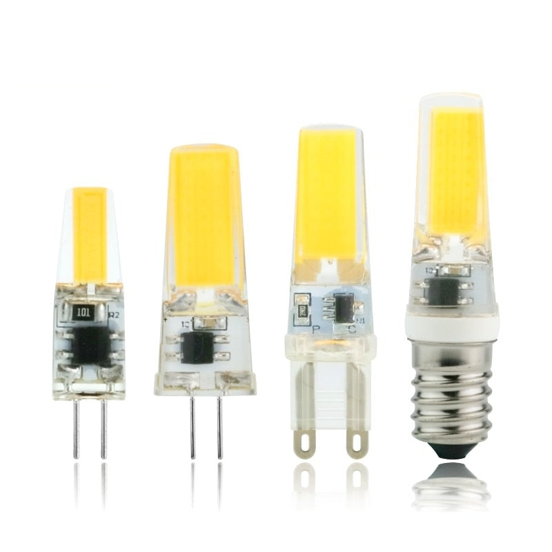 LED G4 G9 E14 3W 6W 4pcs/lot Light Bulb AC/DC 12V 220V LED Lamp COB Spotlight Chandelier Replace Halogen Lamps Cold/Warm white