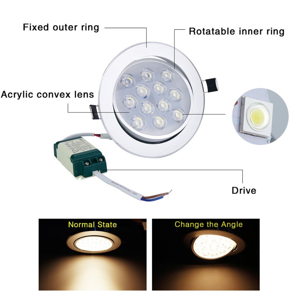 Downlight Led Light Fixture 10PCS 12W 15W 21W 27W 36W 45W 85-265V LED Downlight Home Lighting Spoting Led Recessed Ceiling Lamp