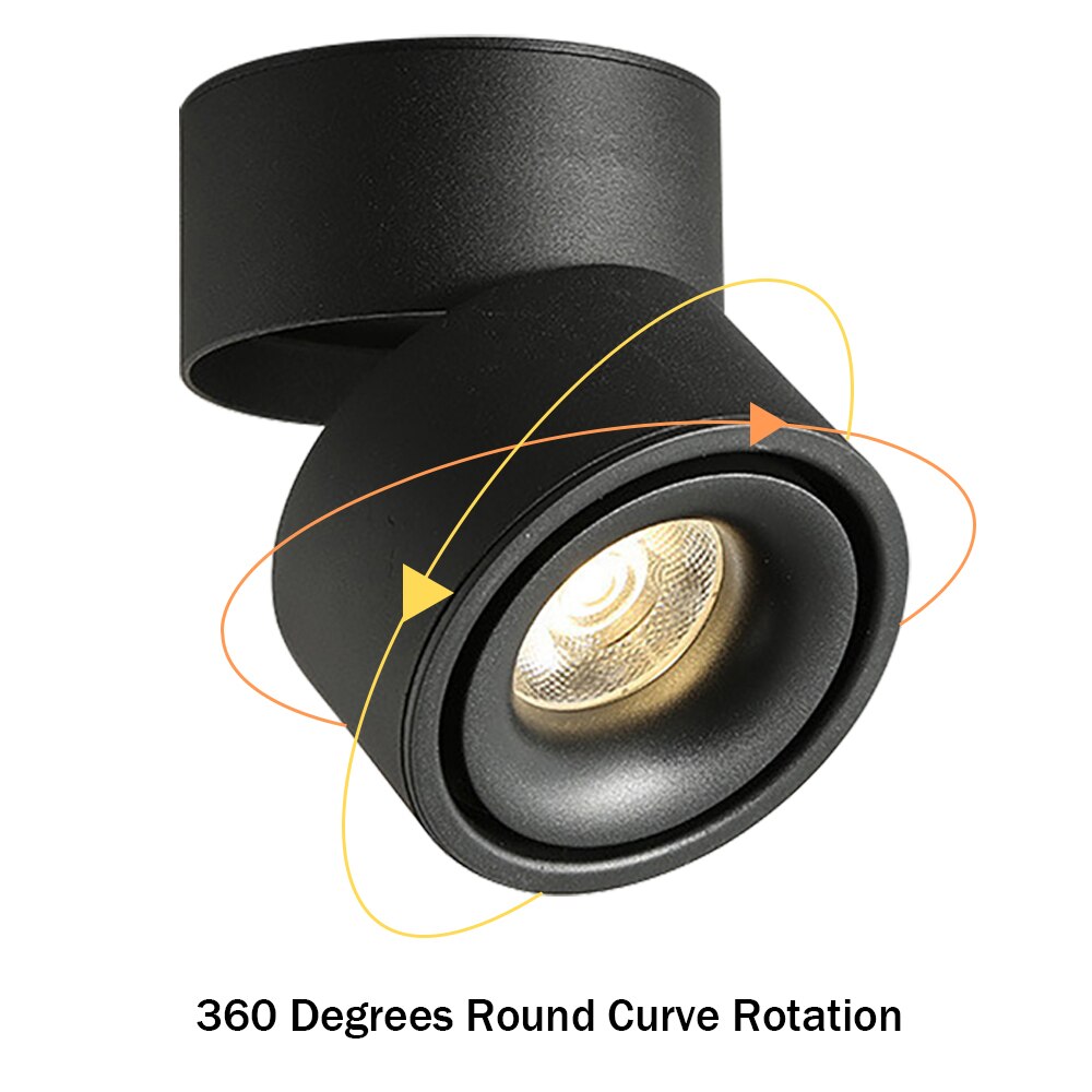 DBF Angle Adjustable Ceiling No-Cut Surface Mounted Downlight 7W 10W 12W 15W LED Ceiling Spot Light for Kitchen Bedroom Decor