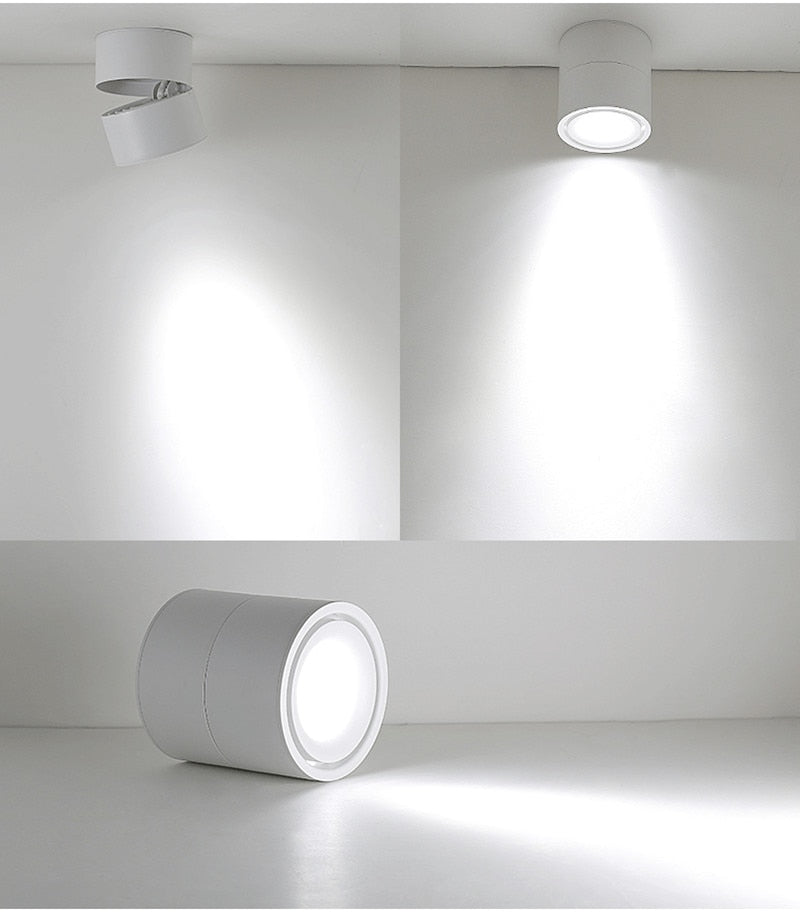 DBF Angle Adjustable Ceiling No-Cut Surface Mounted Downlight 7W 10W 12W 15W LED Ceiling Spot Light for Kitchen Bedroom Decor