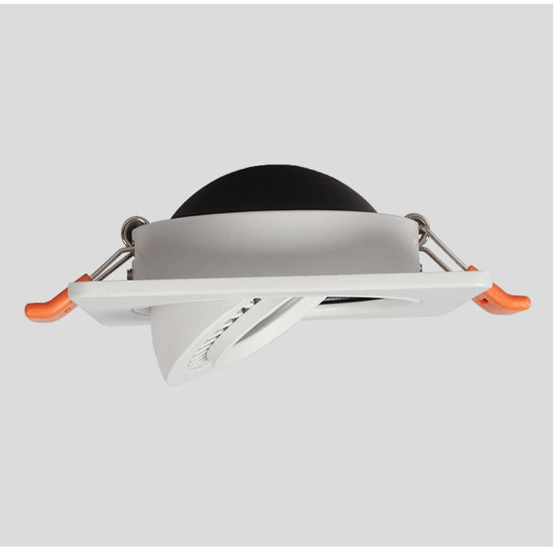 Square 360 Angle Adjustable LED COB Recessed Downlight Black/White 5W 7W 10W 12W 15W Dimmable LED Ceiling Spot Light