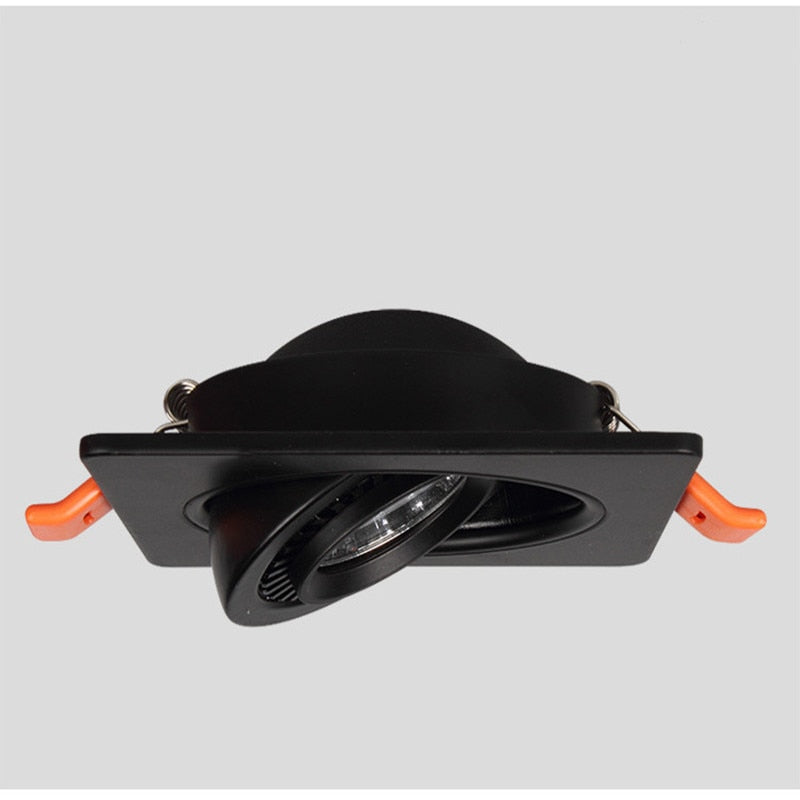 Square 360 Angle Adjustable LED COB Recessed Downlight Black/White 5W 7W 10W 12W 15W Dimmable LED Ceiling Spot Light