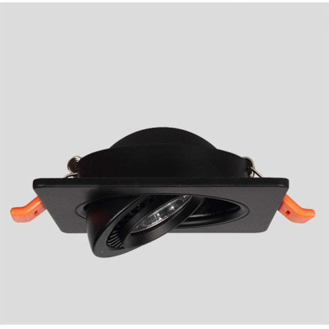 Square 360 Angle Adjustable LED COB Recessed Downlight Black/White 5W 7W 10W 12W 15W Dimmable LED Ceiling Spot Light