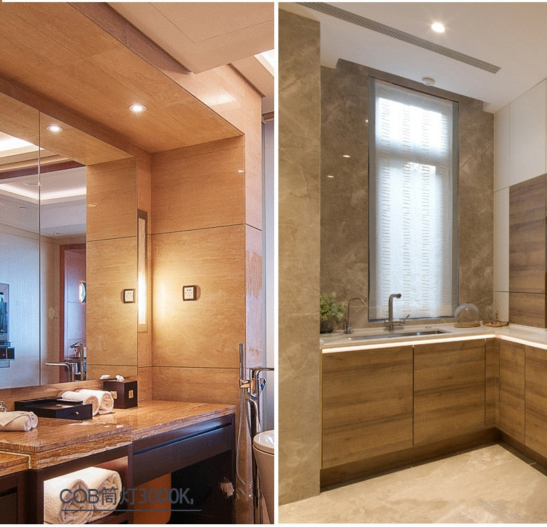 LED ceiling COB Downlight Dimmable ac110-240V 5w 7w 9W 12W 15w Recessed Led ceiling lamp Spot light Bulbs Indoor Lighting