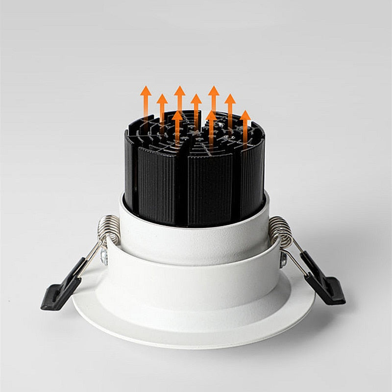 Recessed Dimmable COB LED Downlights 7W 12W 15W 18W 20W 24W LED Ceiling Lamps AC85~265V LED Spotlights Indoor Lighting