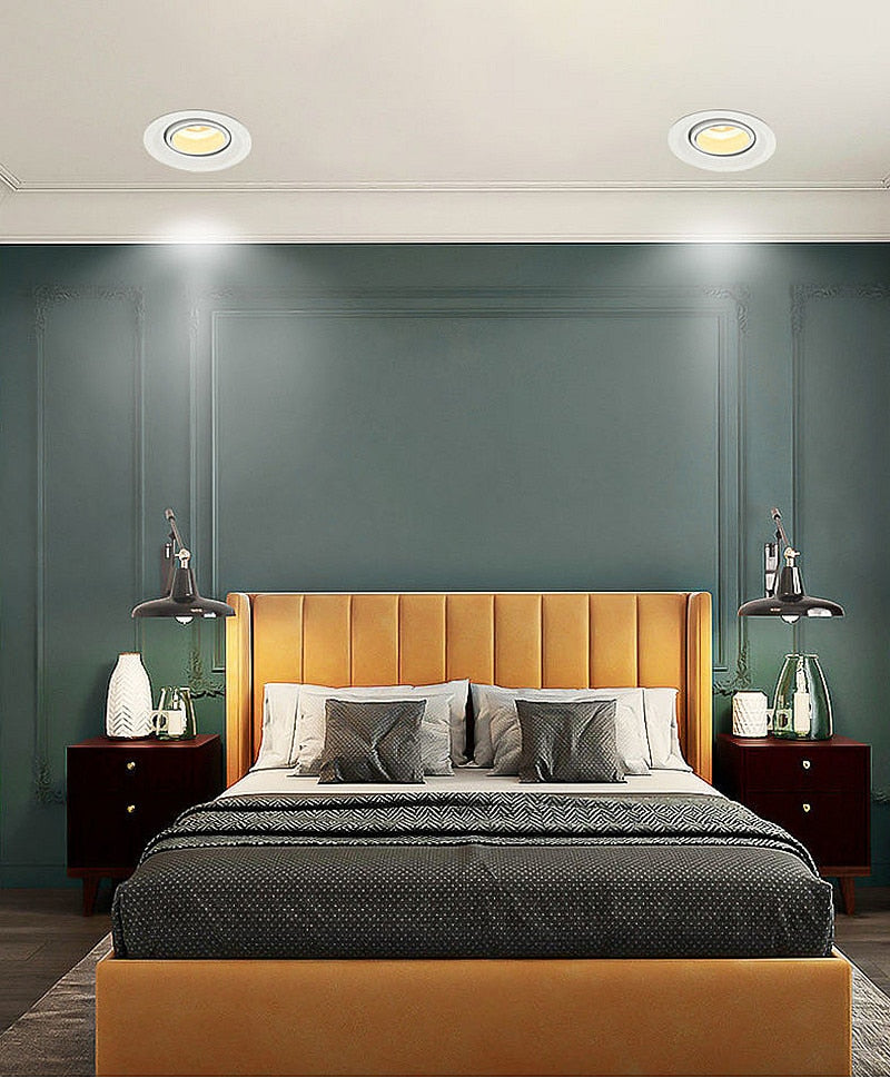 Recessed Dimmable COB LED Downlights 7W 12W 15W 18W 20W 24W LED Ceiling Lamps AC85~265V LED Spotlights Indoor Lighting