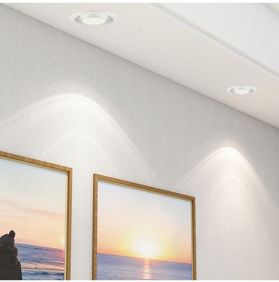 Beam Angle Adjustable 15/45/60 Degrees LED COB Recessed Downlight 5W 10W 15W LED Ceiling Spot Light for Picture Background