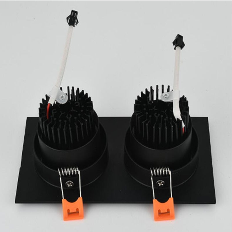 Double Square Recessed Dimmable LED Downlights 14W 18W 24W COB LED Ceiling Lamp AC85~265V LED Ceiling Spot Lights Indoor Lighting