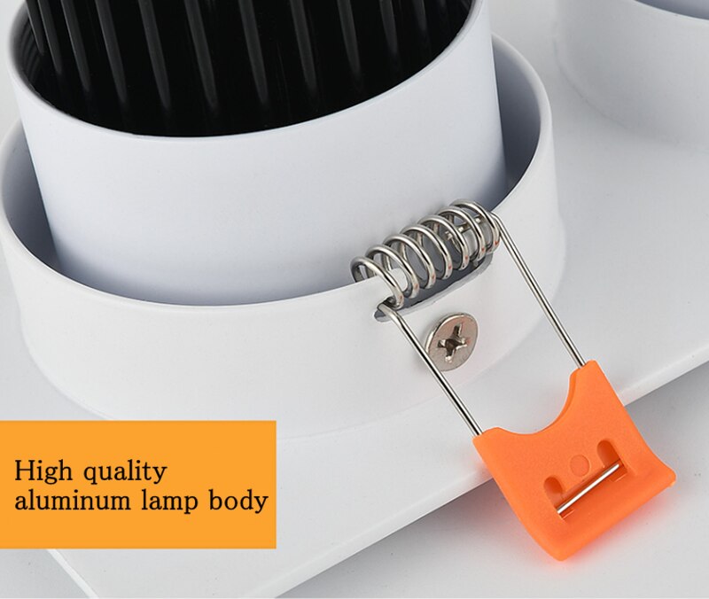 Double Square Recessed Dimmable LED Downlights 14W 18W 24W COB LED Ceiling Lamp AC85~265V LED Ceiling Spot Lights Indoor Lighting