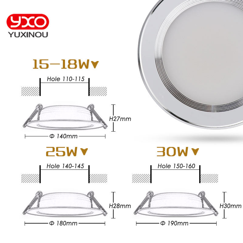 LED Waterproof IP65 AC 220V 1pcs 5W 7W 9W 12W 15W 30W Driverless dimmable LED down light SMD 5630/5730 LED downlight