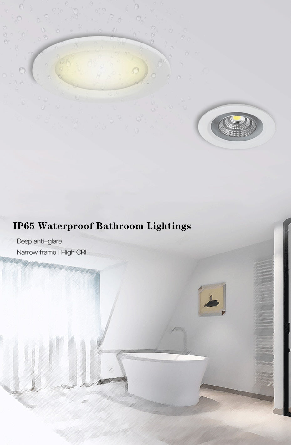 IP65 Waterproof Led Downlights 220V Leds Spot Lights 5W 7W 9W 12W 15W 110V Downlight Down Lights Lighting Fixture for Bathroom