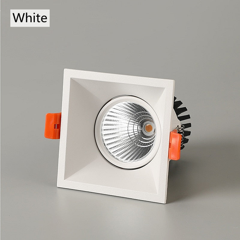 Super Bright Recessed square LED Dimmable Downlight COB 7W 10W 15W 18W LED Spot light LED decoration Ceiling Lamp AC85-265V