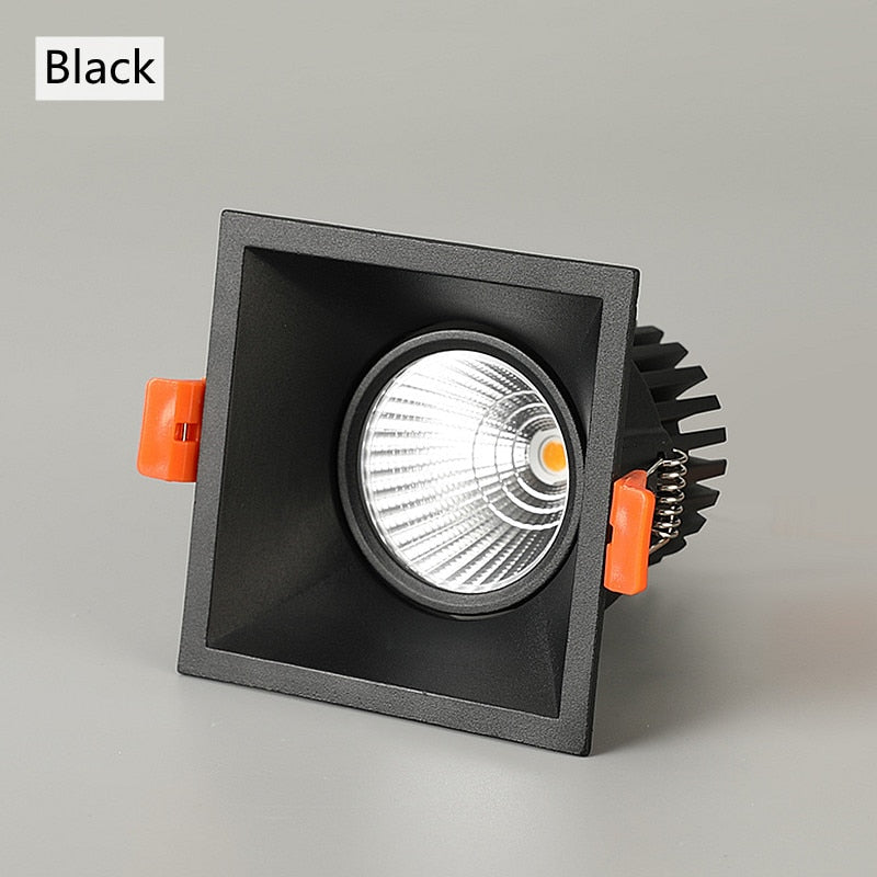 Super Bright Recessed square LED Dimmable Downlight COB 7W 10W 15W 18W LED Spot light LED decoration Ceiling Lamp AC85-265V