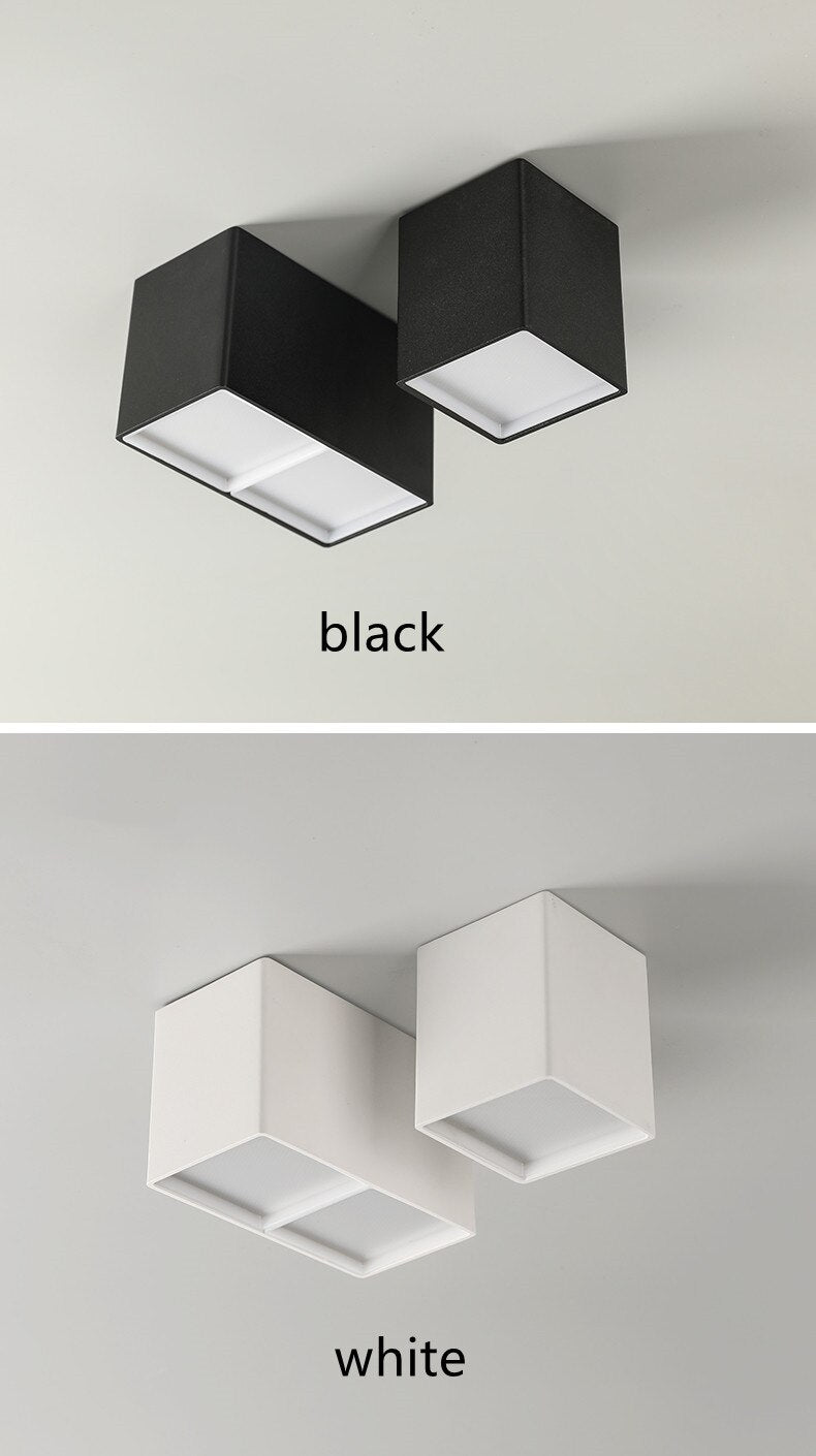 Square COB LED dimmable Downlights Surface Mounted LED Ceiling Lamps Spot Light LED Downlights AC85-265V