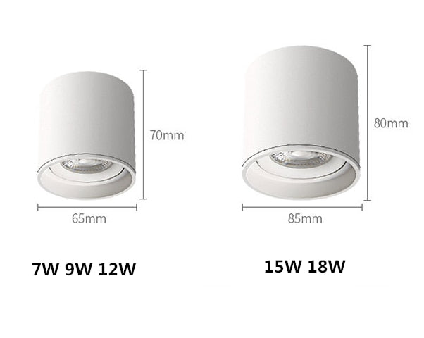 Dimmable LED spotlight 7W 9W 12W 15W 18W 110v/220v downlight angle adjustable ceiling type living room bedroom household spotlight