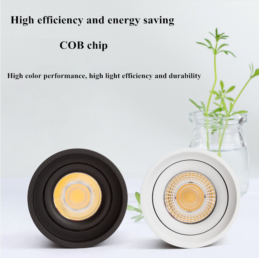 Dimmable LED spotlight 7W 9W 12W 15W 18W 110v/220v downlight angle adjustable ceiling type living room bedroom household spotlight