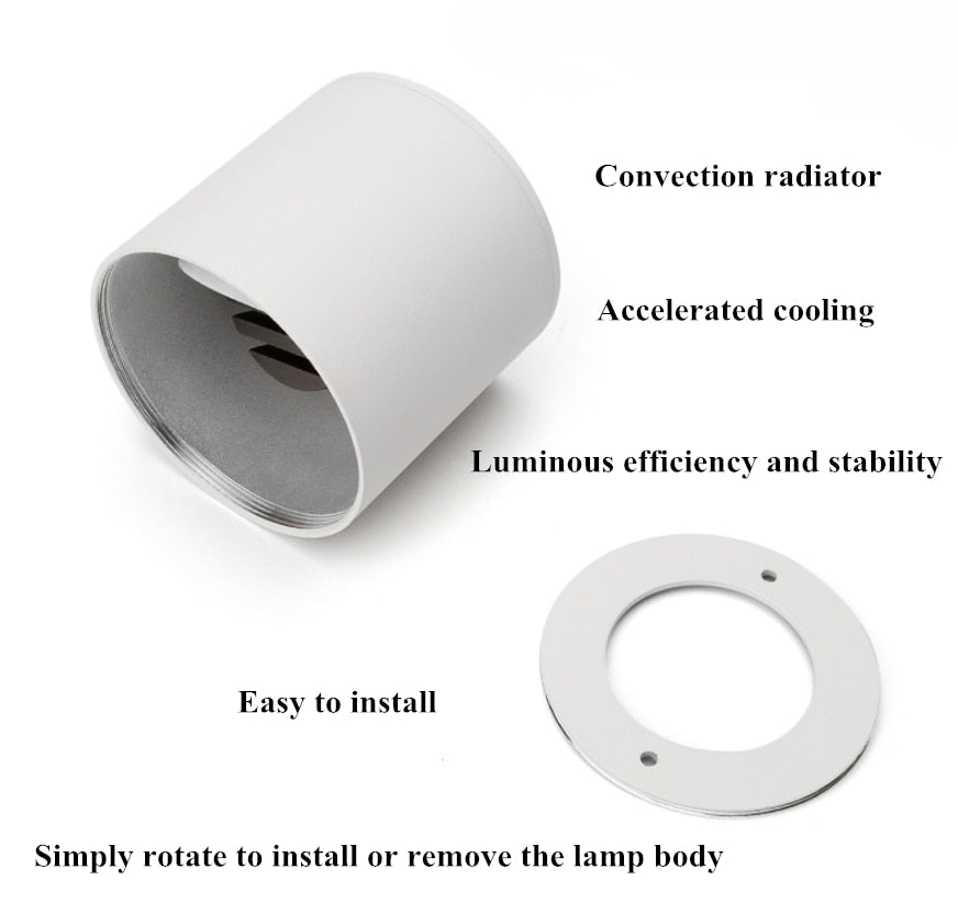 Dimmable LED spotlight 7W 9W 12W 15W 18W 110v/220v downlight angle adjustable ceiling type living room bedroom household spotlight