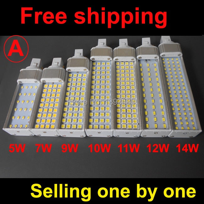 Real power 4 pin led g24q-3 pl bulb Lamp 5W 7W 9W 10W 11W 12W SMD5730 5050 2835 led downlight light AC85-265V 110V 220V