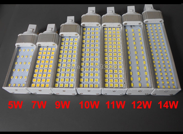 Real power 4 pin led g24q-3 pl bulb Lamp 5W 7W 9W 10W 11W 12W SMD5730 5050 2835 led downlight light AC85-265V 110V 220V