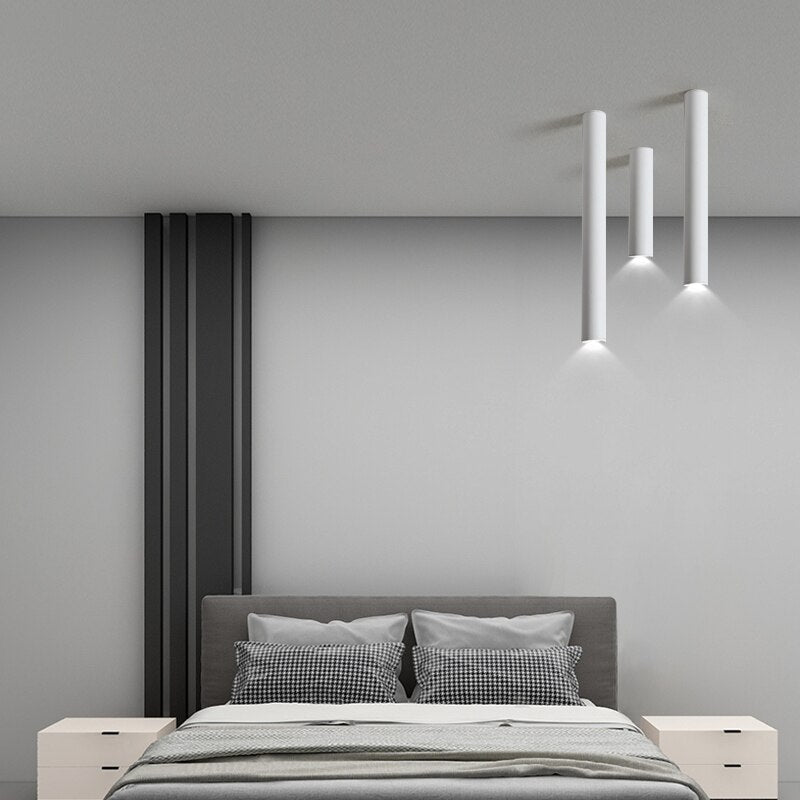 Nordic modern led ceiling lamp surface mounted spotlight circular long tube indoor aluminum downlight bar shop corridor lights