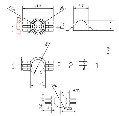 SMD High Power Lamp beads chip red blue green white LED Bulb for 25PCS LED 1W 3W 5W 3V 3W-18W Spotlight light Downlight
