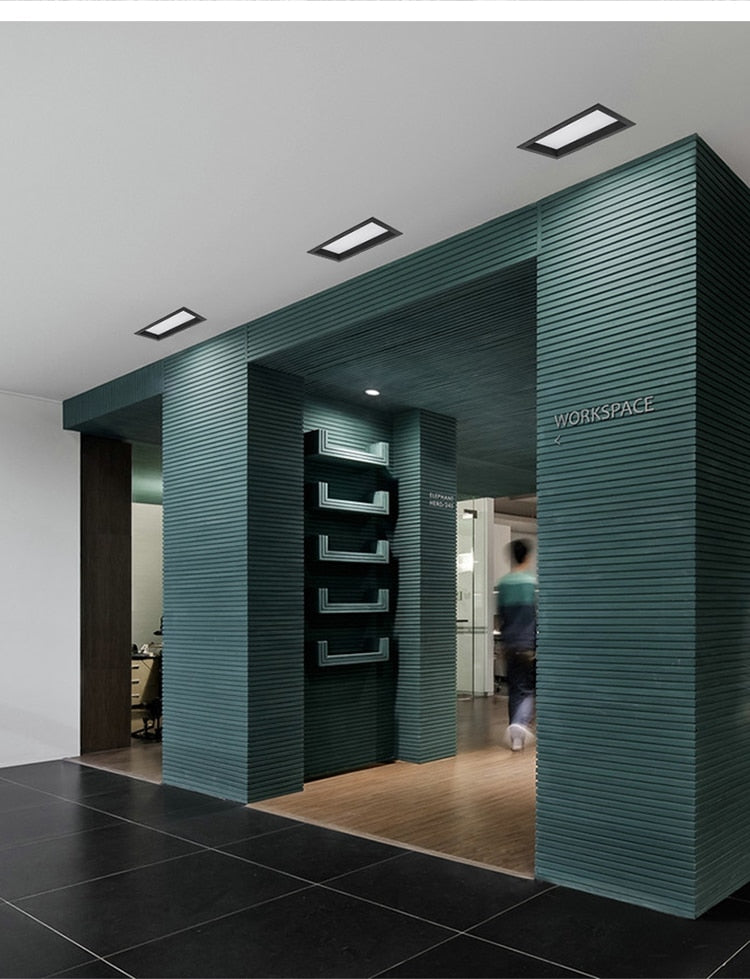 Square Downlight Embedded LED Ultra-thin Hole Light Ceiling Grille Bold Light 12W 15W 18W 24W