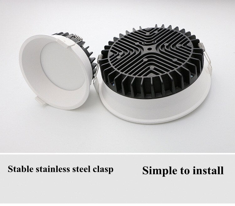 Frameless 3 Light Temperature Anti Glare Recessed Downlight 7W 10W 12W 15W 24W Round LED Ceiling Spot Light Pic Background