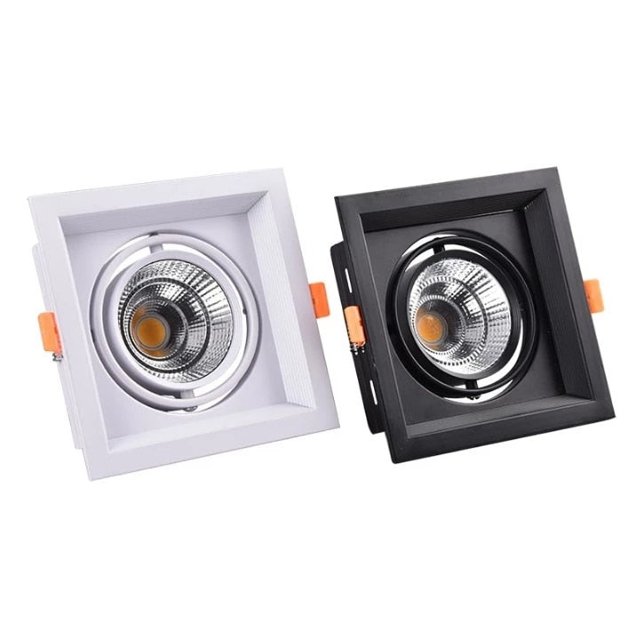 Black white Super Bright Recessed square LED Dimmable Downlight COB 10w 20W LED Spot light LED decoration Ceiling Lamp