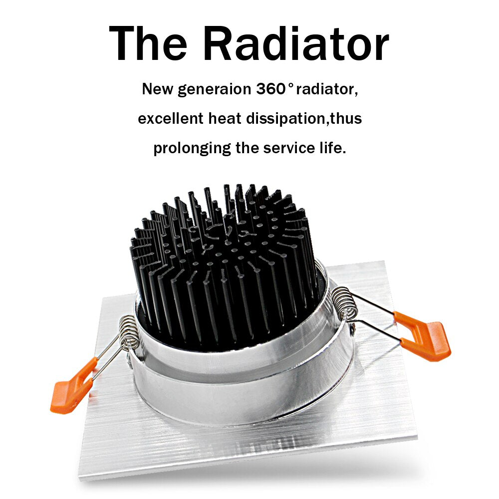 Dimmable LED Downlight Ceiling 7W 9W 12W 15W Led Bulb Bedroom Kitchen Indoor LED Spot Lights Square ceiling recessed Lights