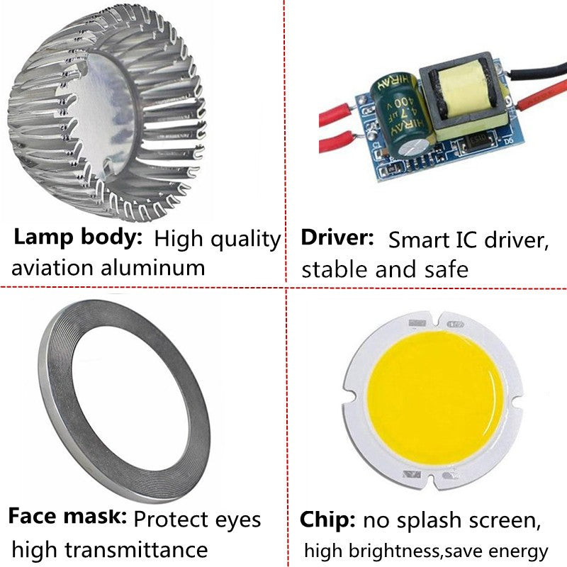 Super Bright GU10 Dimmable Light 110V 220V Warm / Pure / Cool White 9W 12W 15W GU10 COB LED Downlight GU10 LED Spot Light