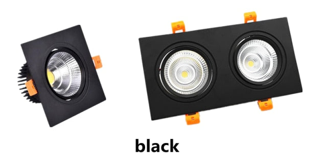 Dimmable Recessed COB Downlights 7W 9W 12W LED Square Ceiling Spot Lights AC85-265V LED Ceiling Lamps Indoor Lighting