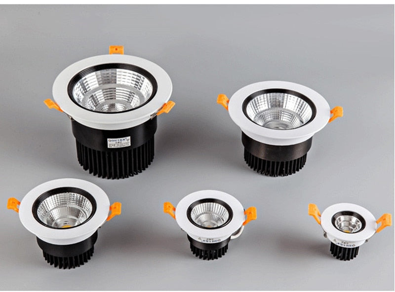 Unique Design White plus Black Dimmable Recessed COB LED Downlights 5W 7W 9W 12W 15W 18W Ceiling lamp Spot lights AC90-260V