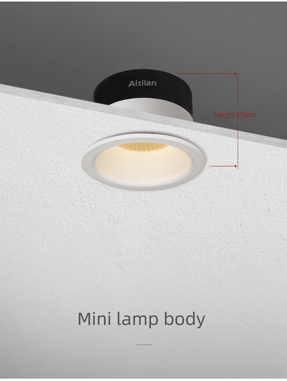 Aisilan LED Downlight narrow border anti-glare Spot light household large arc downlight aisle without master led Recessed light