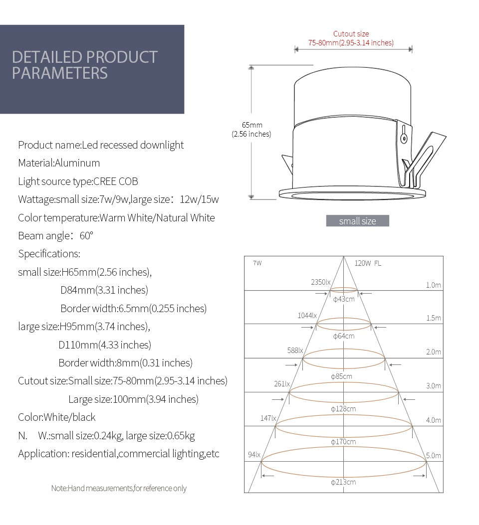 Aisilan LED Downlight narrow border anti-glare Spot light household large arc downlight aisle without master led Recessed light