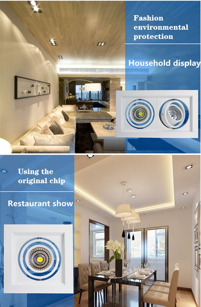 Dimmable LED downlight COB spotlight 10W 20W 30W Ceiling inlaid light Interior lighting AC110V-220V living room bedroom