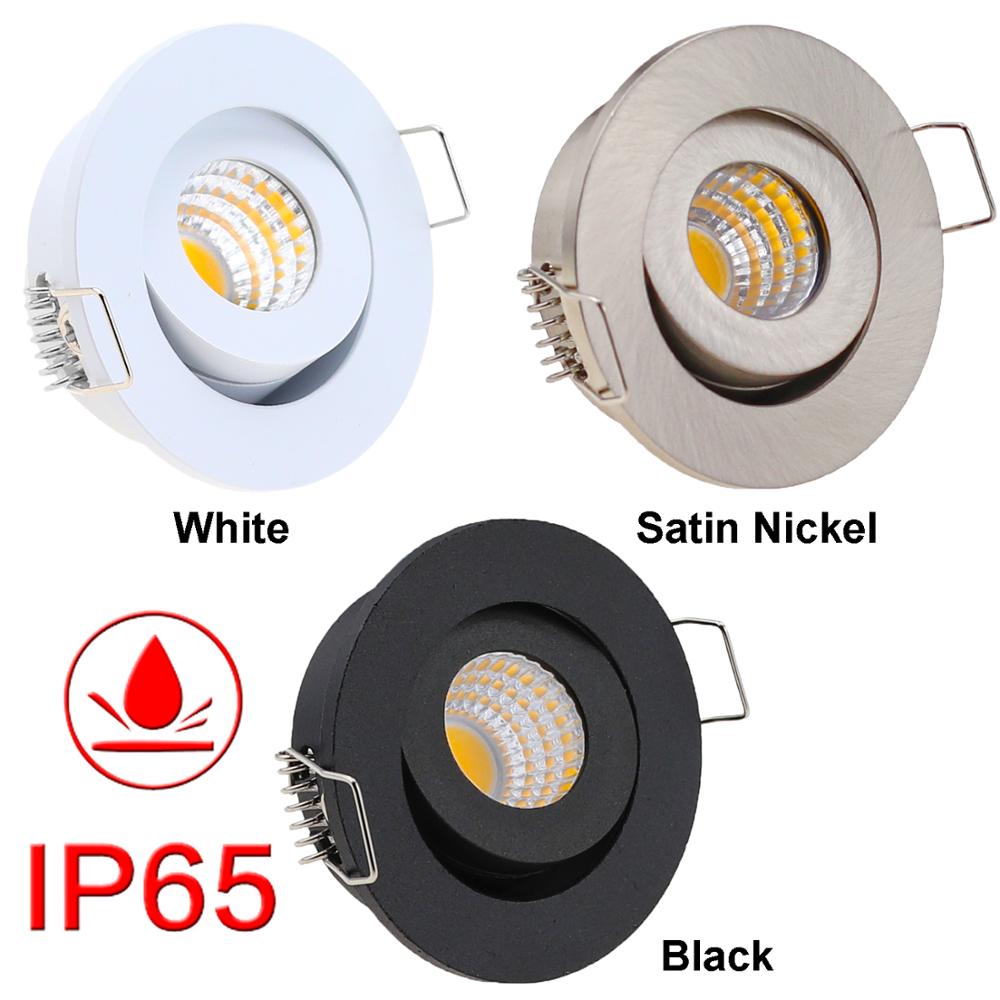 Square Dimmable Embedded LED waterproof IP65 10pcs/lot cob ceiling 3W Bathroom Kitchen Hotel shower room LED downlight Cob Lamp