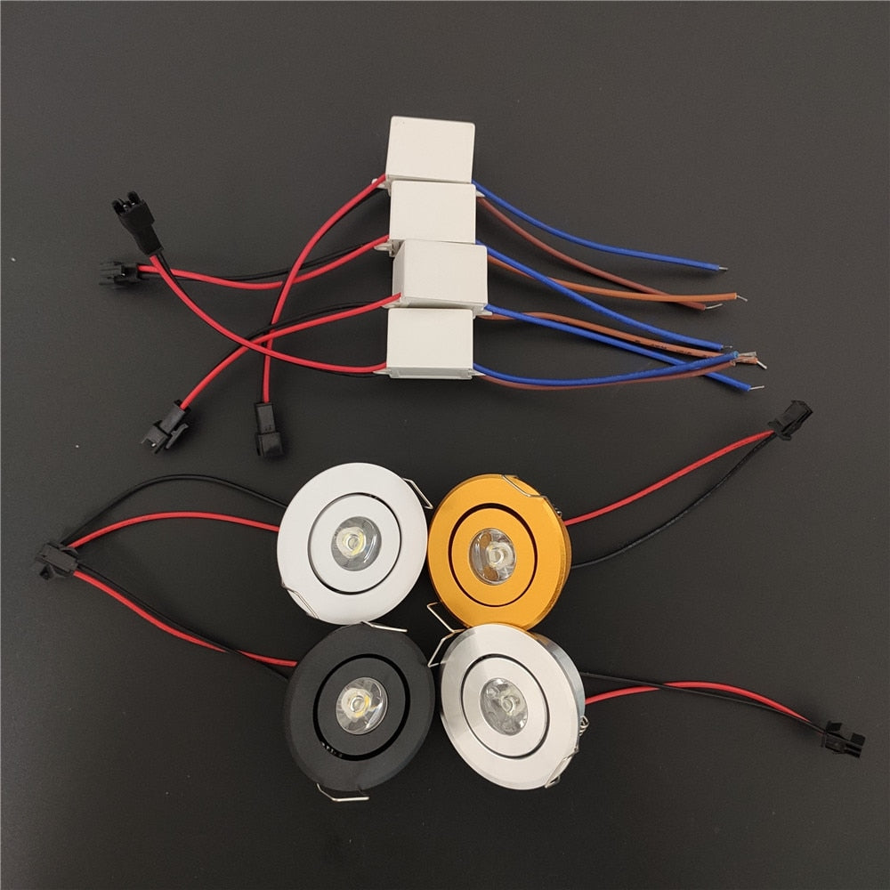 led mini down light 3W 1W dimmable spot light recessed lights ac85-265v ceiling light Aluminum 52mm