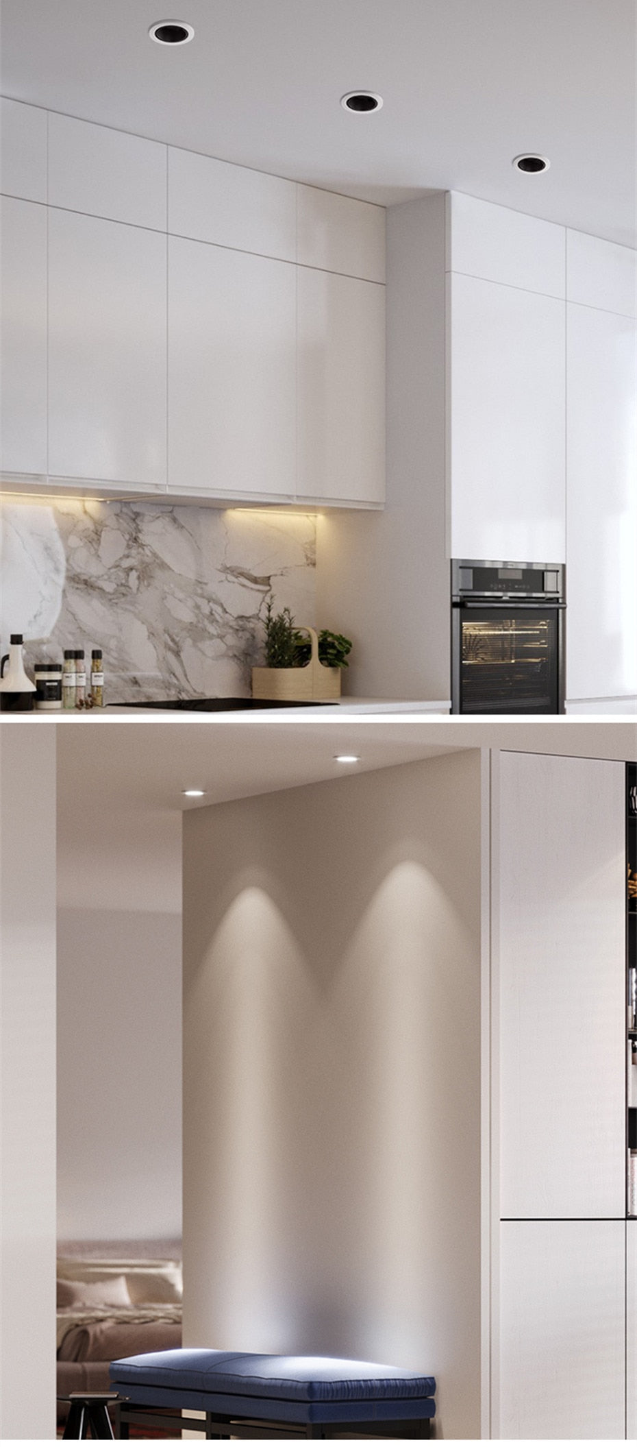 Recessed In Downlight Anti-glare Led Ceiling Lamp Aluminum Spot Led Light 7W 10W Dimmable For Hotel Living Room Bedroom Corridor